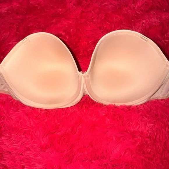 Torrid Push Up Strapless Beige Bra With Lace- 
Size 46D - Picture 6 of 11
